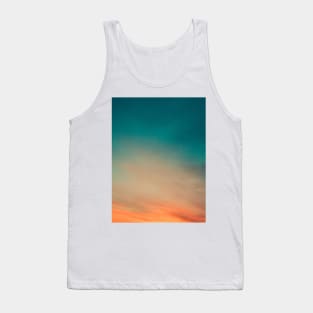 preppy abstract minimalist teal green orange sunset ombre Tank Top